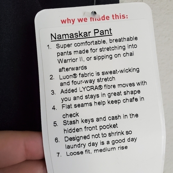 Lululemon Namaskar in Deep Coal size 4 NWT - Picture 8 of 10